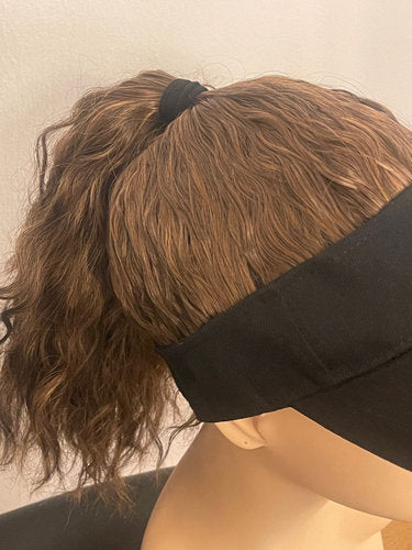Visor-Cap Perücken Hitzebeständig - Hellbraun gemischt