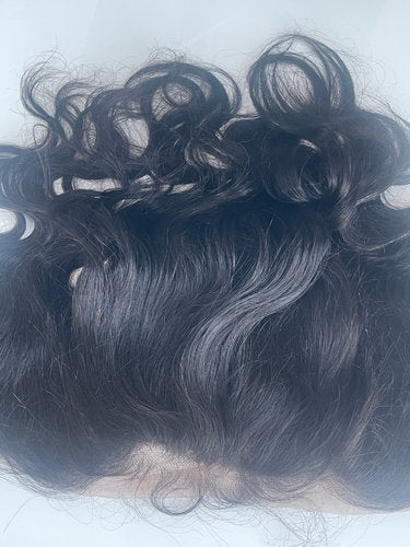Lace Frontal Lace (Top of the Head Hairpiece) Size: 33cm x 10cm - Wavy - Black - 40cm