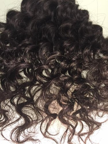 Lace Frontal (Top Hairpiece) 40+cm - Curly - Natural Black