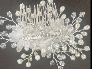 Party and wedding hair accessories with comb - White 2